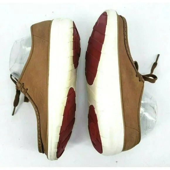FitFlop Tan Loaff Moc‎ Shoe Lace Up Soft Nuebuck - Picture 4 of 12